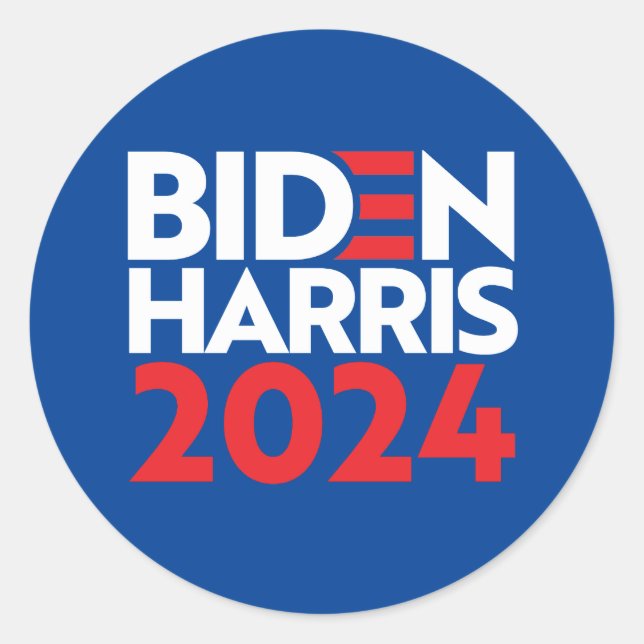 BIDEN HARRIS 2024 CLASSIC ROUND STICKER (Front)