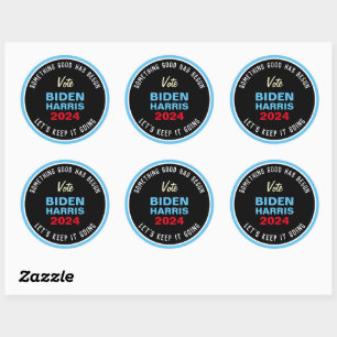 BIDEN HARRIS 2024 KEEP IT GOING CLASSIC ROUND STICKER