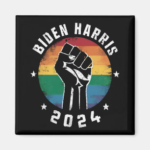 Biden Harris 2024 LGBT Rainbow Gay Pride Election  Magnet