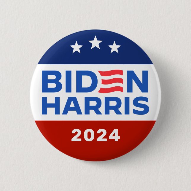 Biden Harris 2024 Presidential Election Campaign 6 Cm Round Badge (Front)