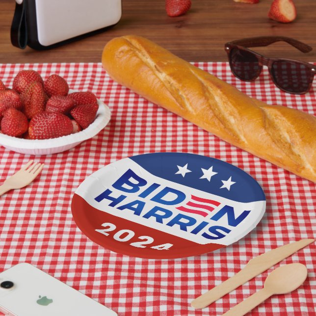 Biden Harris 2024 Presidential Election Campaign Paper Plate (Picnic)