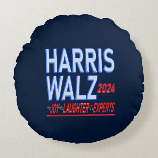 Biden Harris 2024 Presidential Election Round Pill Cushion (Front)