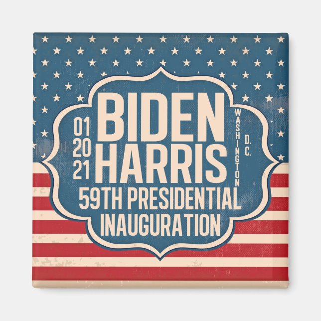 Biden Harris 59th Inauguration Commemorative Magnet (Front)