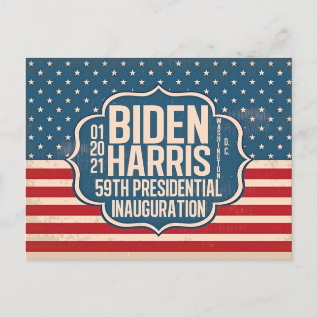 Biden Harris 59th Inauguration Commemorative Postcard (Front)