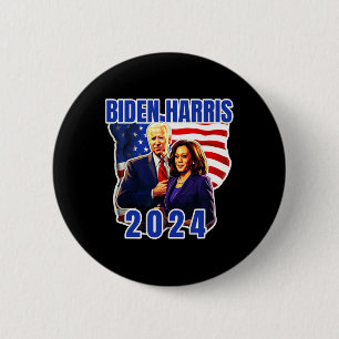 Biden Harris American Flag Vote 2024 Election  6 Cm Round Badge