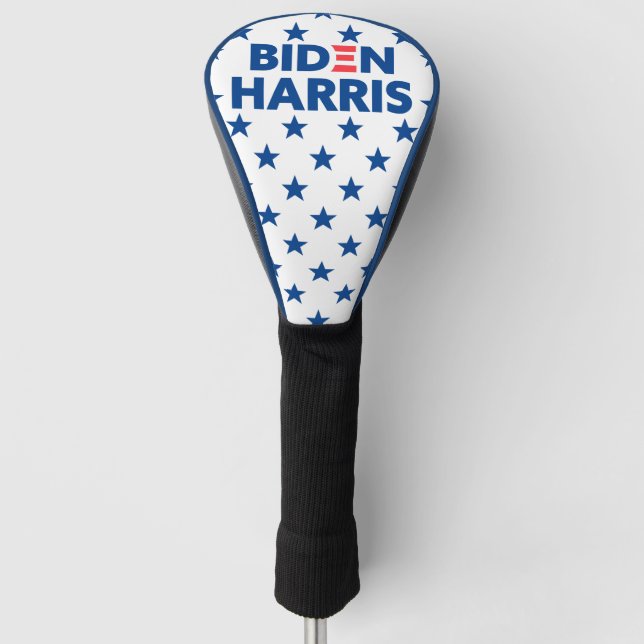 Biden / Harris Blue Stars Pattern White Golf Head Cover (Front)
