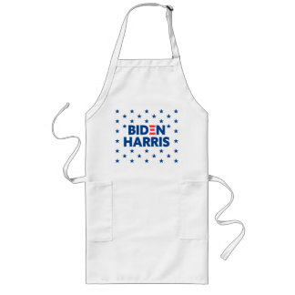 Biden / Harris Blue Stars Pattern White Long Apron