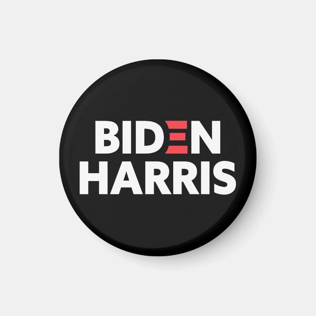 Biden / Harris Election Campaign Black and White Magnet (Front)