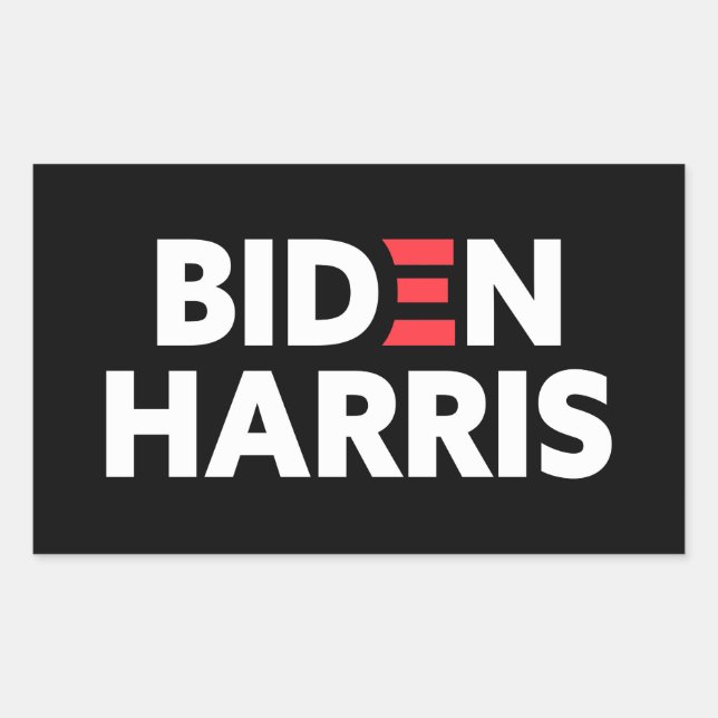 Biden / Harris Election Campaign Black and White Rectangular Sticker (Front)