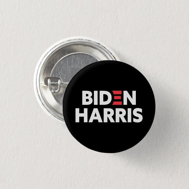 Biden / Harris Election Campaign Black & White 3 Cm Round Badge (Front & Back)