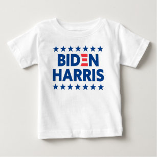 Biden / Harris Election Support Blue Stars White Baby T-Shirt
