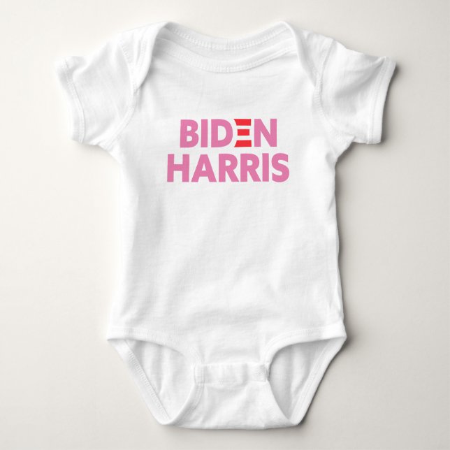 Biden / Harris Election Support Pink Baby Bodysuit (Front)