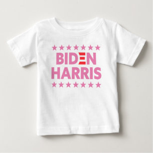 Biden Harris Election Support Pink Stars Baby T-Shirt