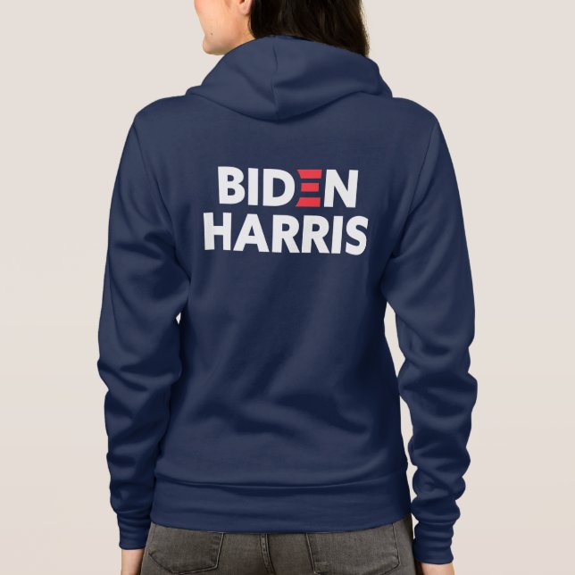 Biden / Harris Election Support Zip-Up Hoodie (Back)