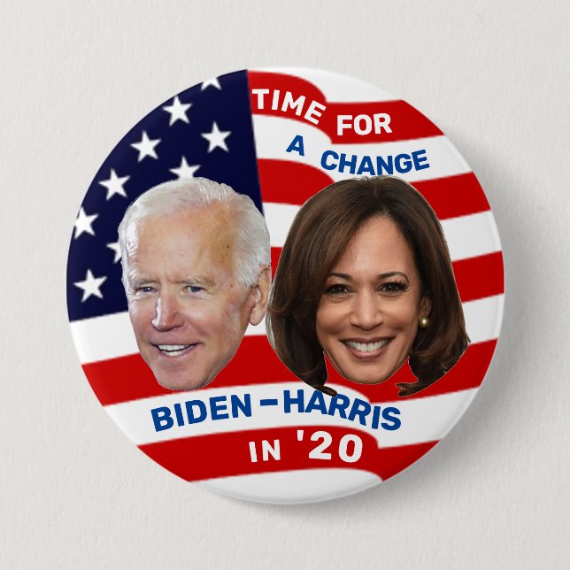 Biden Harris in '20 7.5 Cm Round Badge (Front)