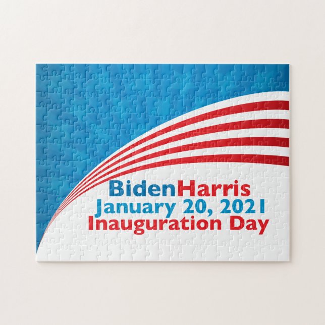 Biden Harris Inauguration Day American Flag Jigsaw Puzzle (Horizontal)