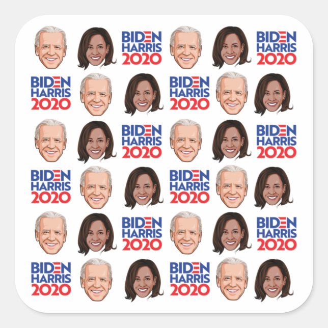 Biden Harris / Joe and Kamala Square Sticker (Front)