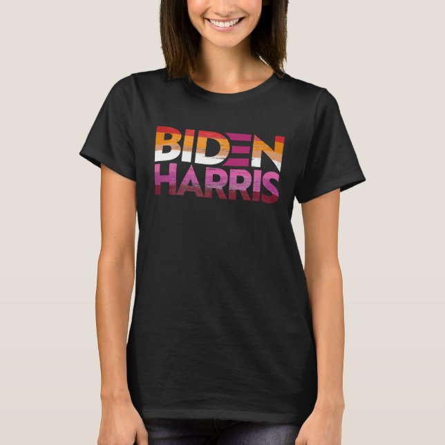 Biden Harris Lesbian Pride T-Shirt (Front)