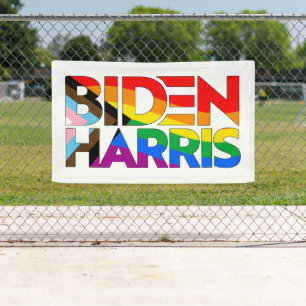 Biden Harris LGBTQ+ Progress Pride Banner