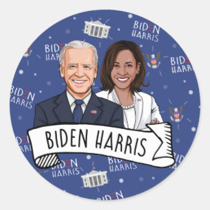 Biden Harris Party Classic Round Sticker