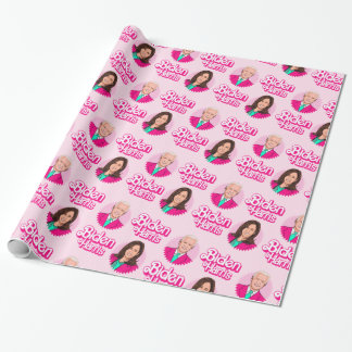 Biden Harris Pink Birthday Wrapping Paper
