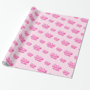 Biden Harris Pink Birthday Wrapping Paper