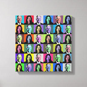 Biden Harris Pop Art (36 Colours) Canvas Print