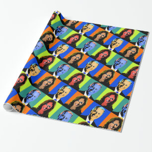 Biden Harris Pop Art (Blue, Orange, Neon, Green) Wrapping Paper