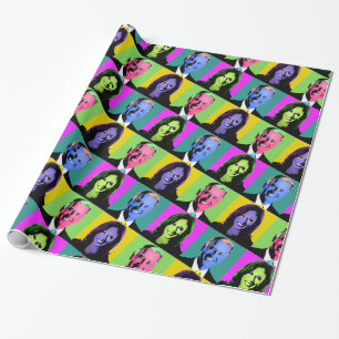 Biden Harris Pop Art (Green, Pink, Yellow, Neon) Wrapping Paper