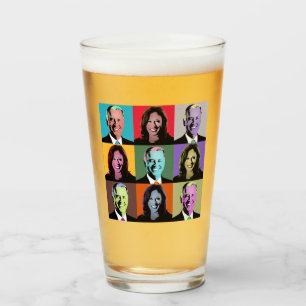 Biden Harris Pop Art (Neon) Glass