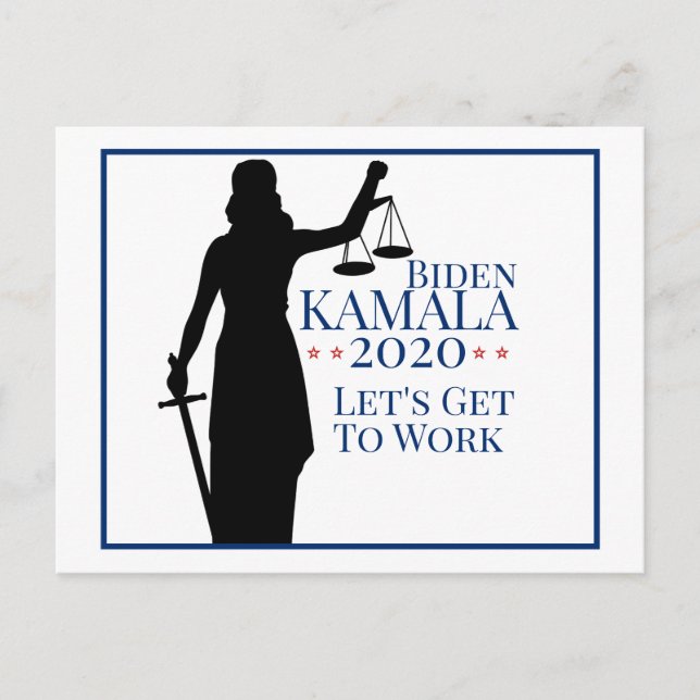 Biden Harris President Get to Work 2020 Election Postcard (Front)