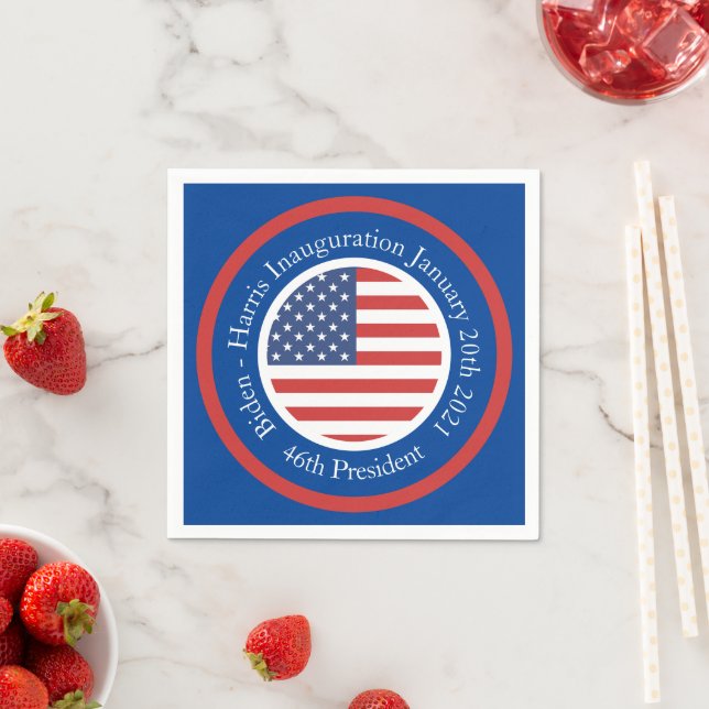 Biden Harris Presidential Inauguration Flag Small Napkin (Insitu)