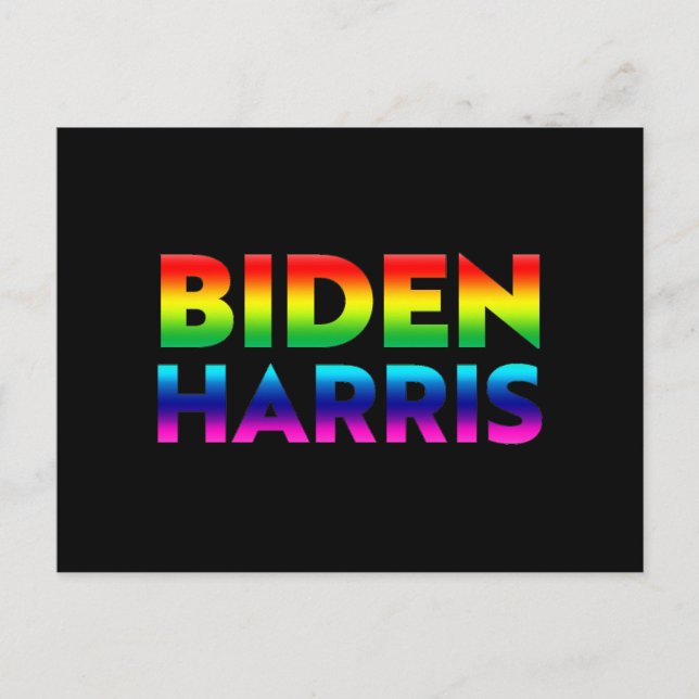 "Biden Harris" pride lgbtq lgbt rainbow colours Postcard (Front)