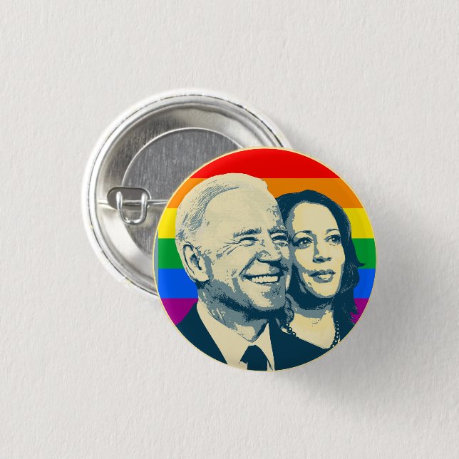 Biden Harris Rainbow Pride 3 Cm Round Badge (Front & Back)
