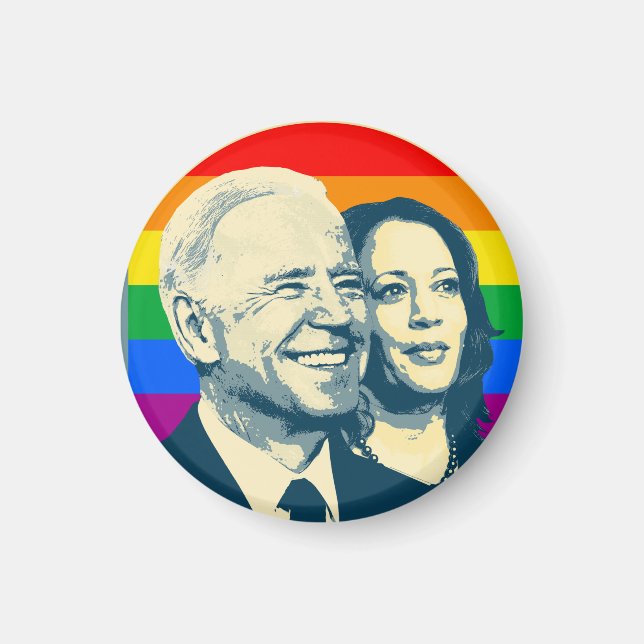 Biden Harris Rainbow Pride Magnet (Front)