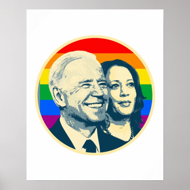 Biden Harris Rainbow Pride Poster (Front)
