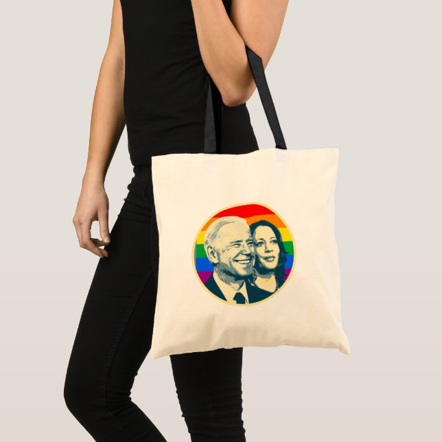 Biden Harris Rainbow Pride Tote Bag (Front (Product))