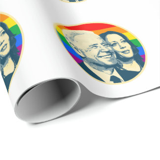 Biden Harris Rainbow Pride Wrapping Paper