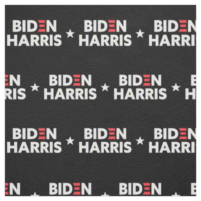 Biden / Harris Star Pattern Black and White Fabric (Swatch)