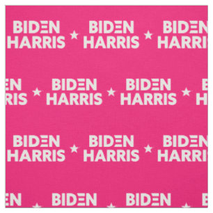 Biden / Harris Star Pattern White Logo Red Pink Fabric