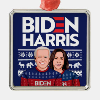 BIDEN HARRIS UGLY SWEATER CARD METAL TREE DECORATION