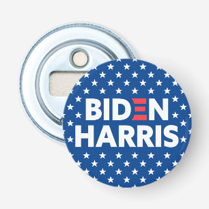 Biden / Harris White Stars Pattern Blue Bottle Opener