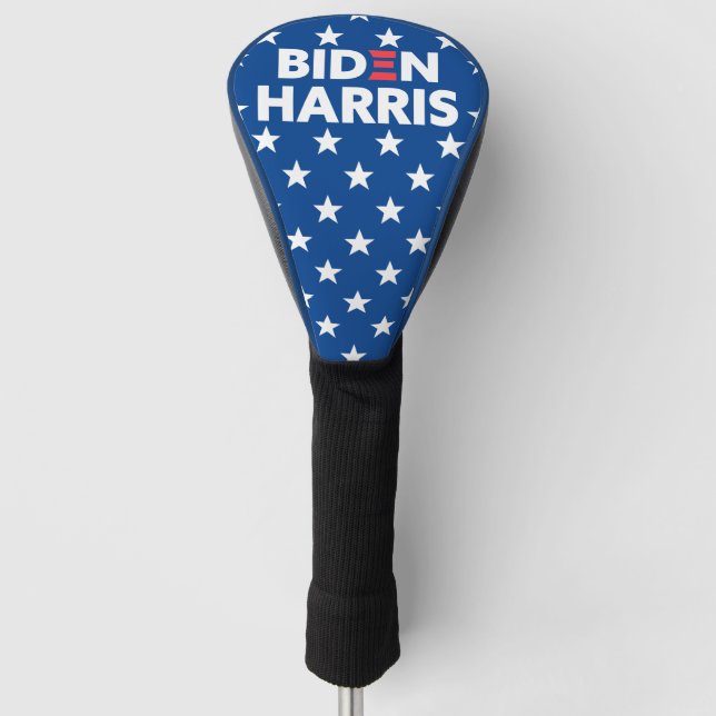 Biden / Harris White Stars Pattern Blue Golf Head Cover (Front)