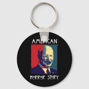 Biden Horror American Zombie Story Halloween Retro Key Ring