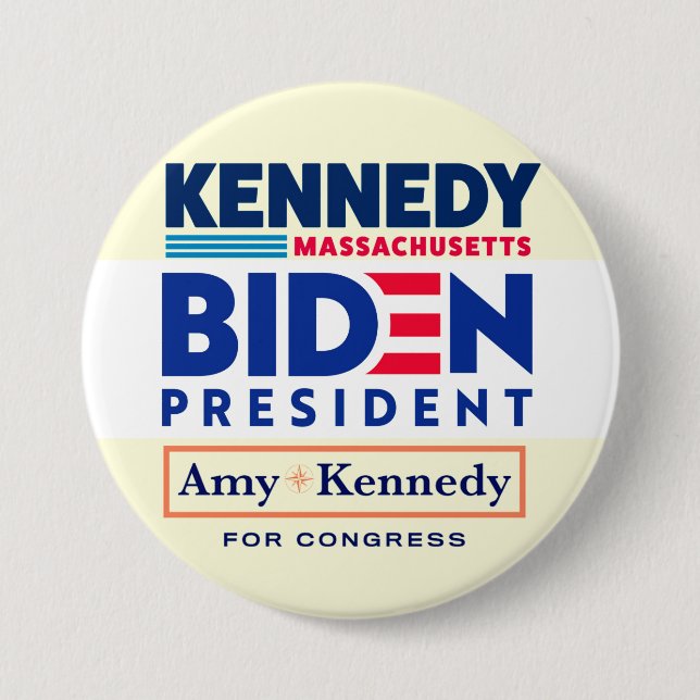 Biden -- Kennedy Coattails 7.5 Cm Round Badge (Front)