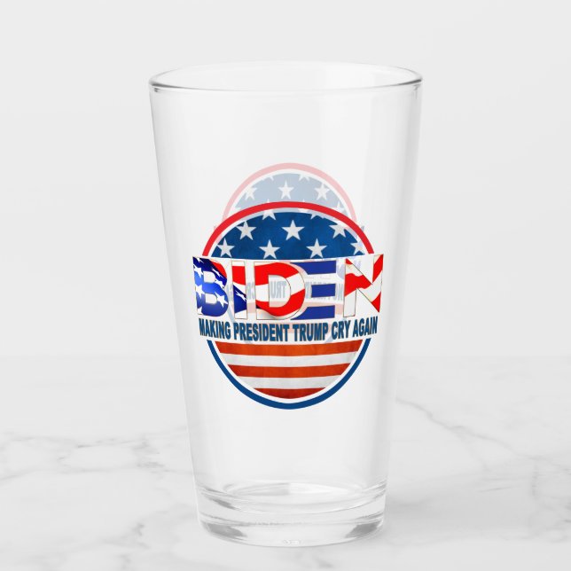 Biden Making President Trump Cry Again Glass (Front)