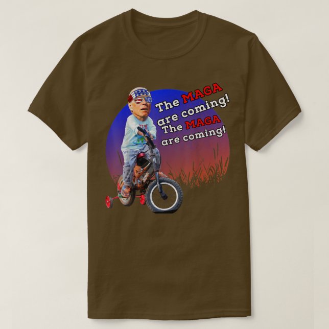 Biden Midnight Ride MAGA Are Coming Adult Costume  T-Shirt (Design Front)