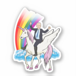Biden on a Unicorn Sticker