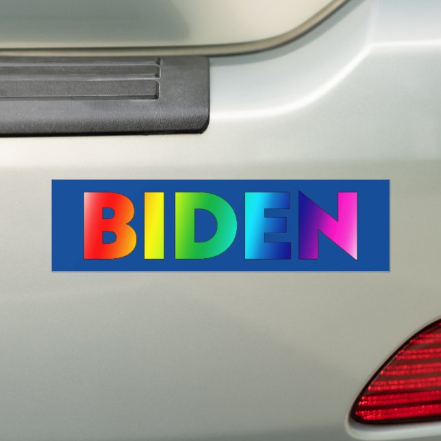 "Biden" pride lgbtq lgbt rainbow blue Bumper Sticker (On Car)