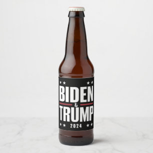 Biden Trump 2024 Funny Election Presidential VP Beer Bottle Label